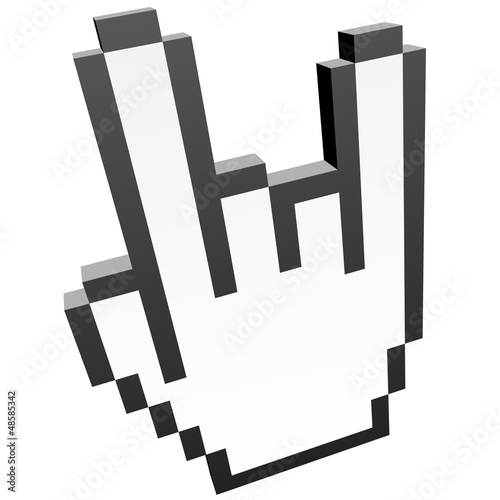 3D Pixelgrafik Hand - Rock