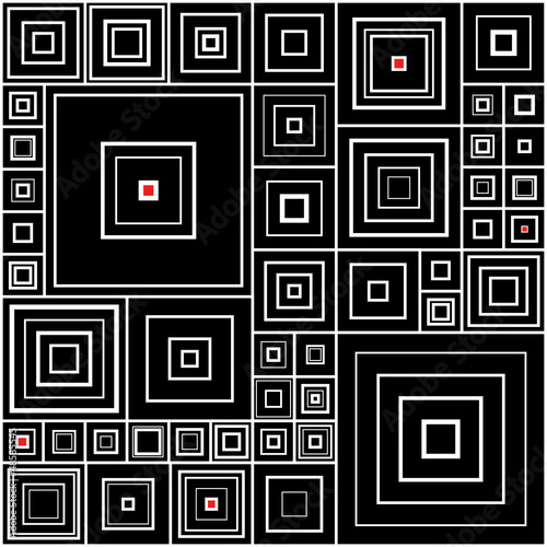 Seamless background with black and white square