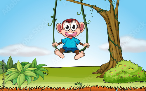 A playing monkey