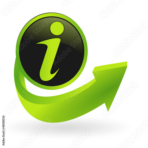 bouton information flêche verte