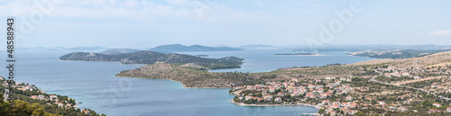 Panorama view on coastline of Dalmatia - Sibenik area
