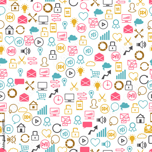 Social network seamless pettern of SEO internet icons.