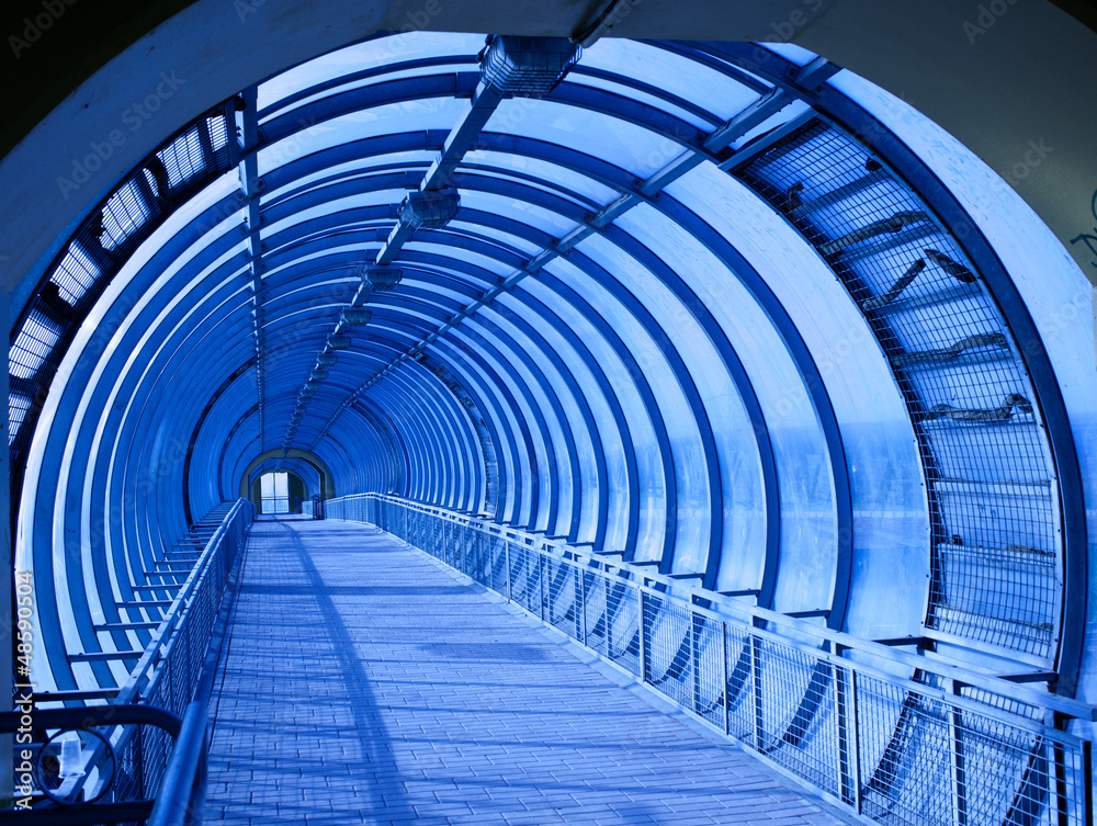 Fototapeta premium concentric blue tunnel