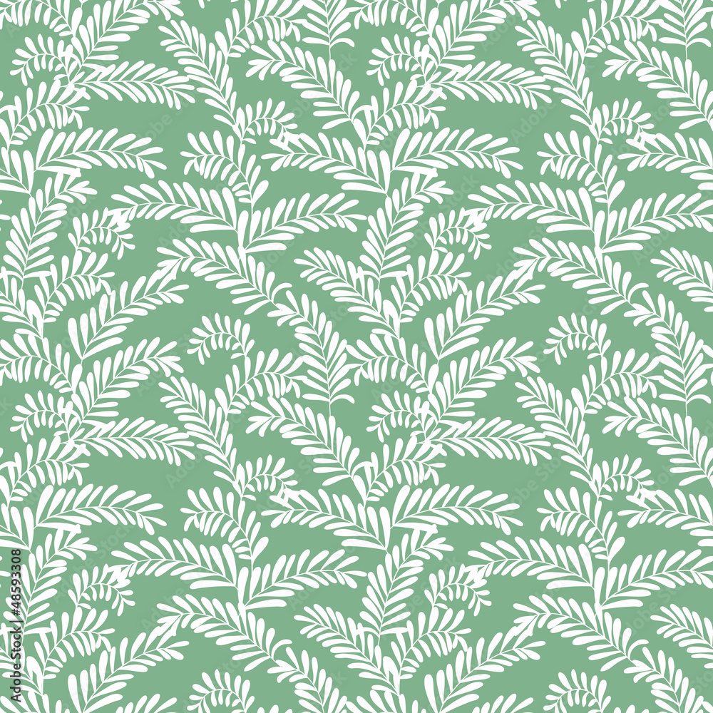 Seamless stylish green leaf pattern