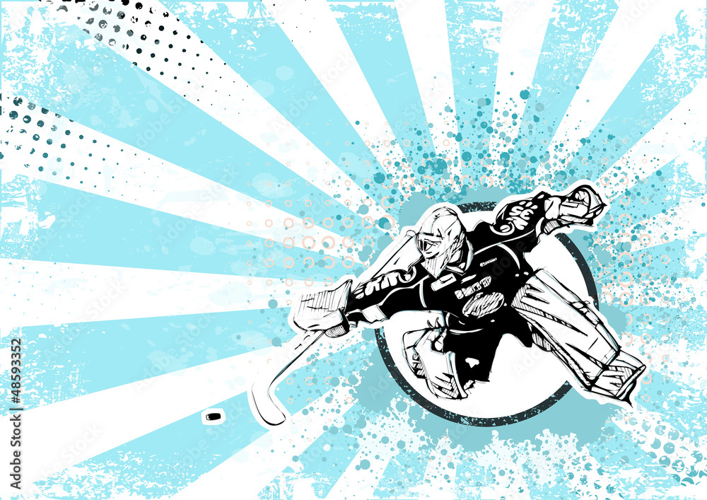 Naklejka premium ice hockey retro poster background