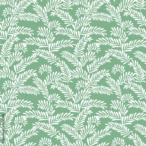 Seamless stylish green leaf pattern © magnia