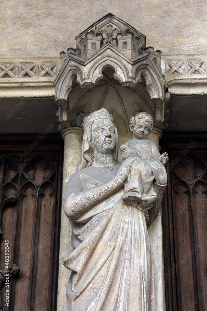 Madonna and Child statue, St Germain l'Auxerrois church, Paris