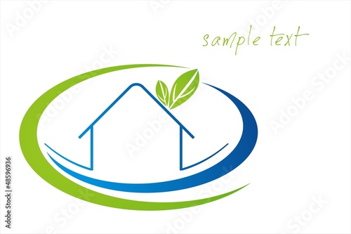 Home , leaves, green icon, business logo design