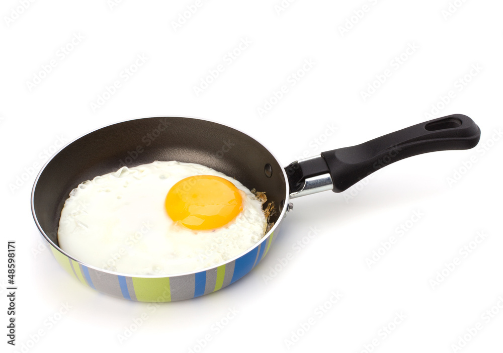 Fried egg on pan