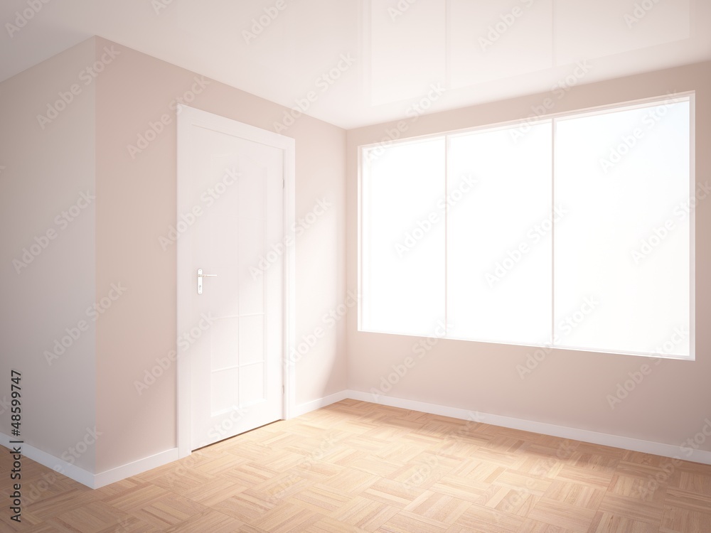 Fototapeta premium empty interior with white door