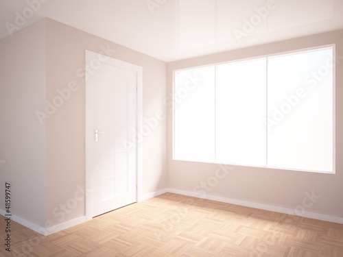 empty interior with white door