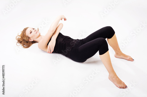 Beautiful woman doing stretching exercise