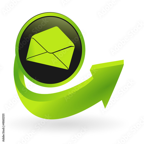 bouton messagerie flêche verte