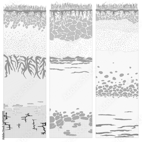 Cut of soil columns (profile).