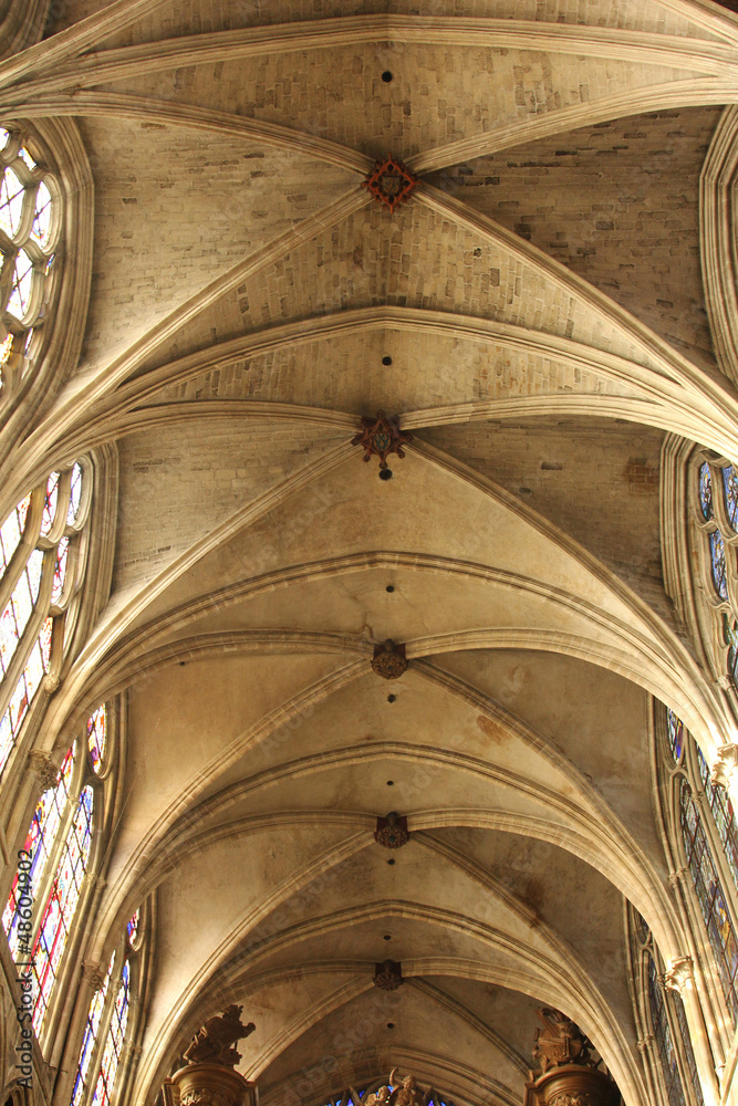 Paris - interior of Saint Severin gothic church
