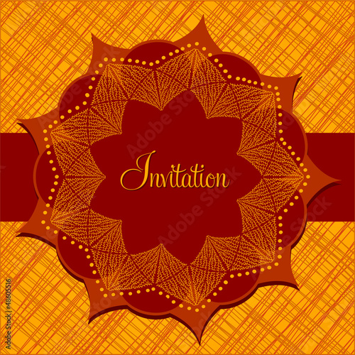 Invitation card with abstract flower