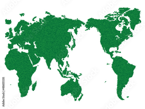 WORLD MAP GRASS GREEN