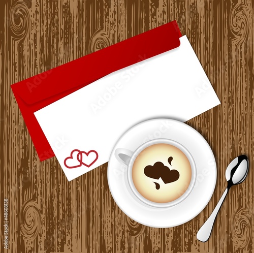 Romantic card for breakfast on the day of valentine