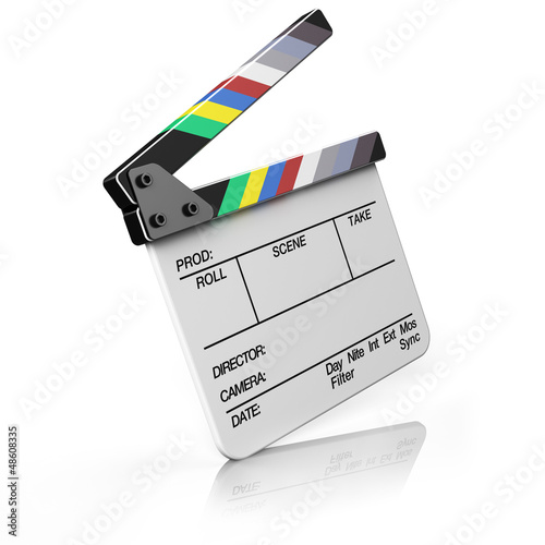 Obraz na płótnie Hollywood Clapper board isolated on white