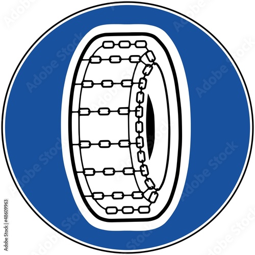 SEGNALE OBBLIGO CATENE IN CASO DI NEVE photo