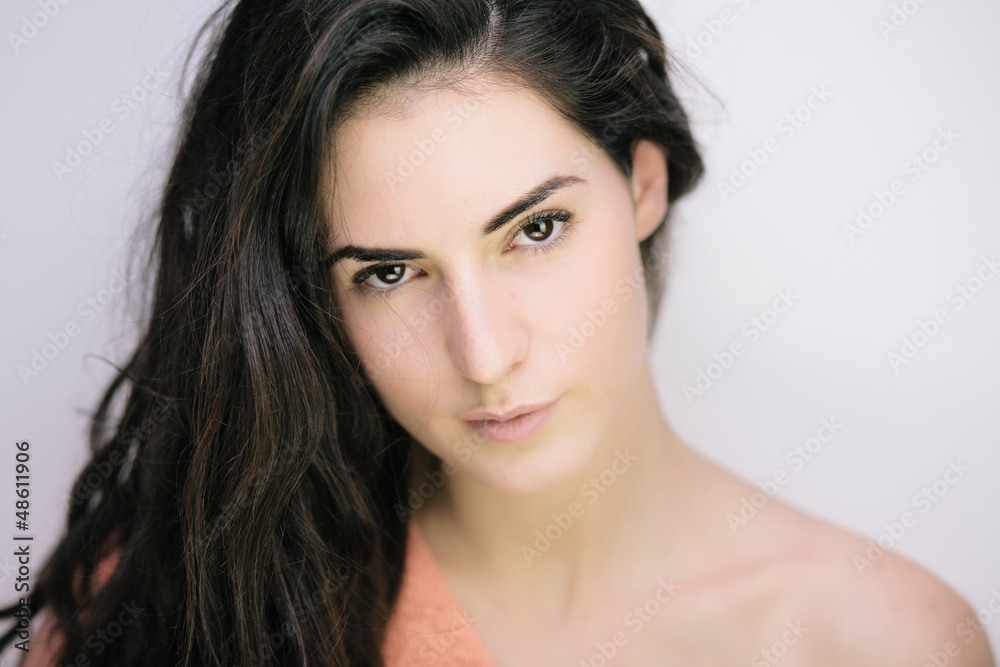 Sensual brunette on white Sensual brunette on white