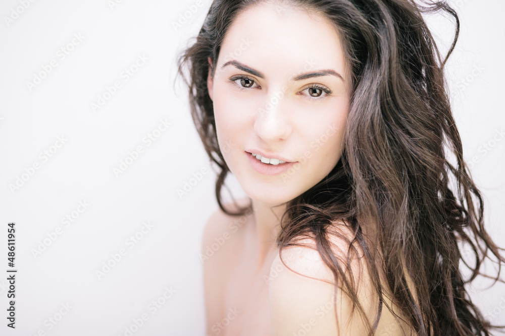Sensual brunette on white Sensual brunette on white