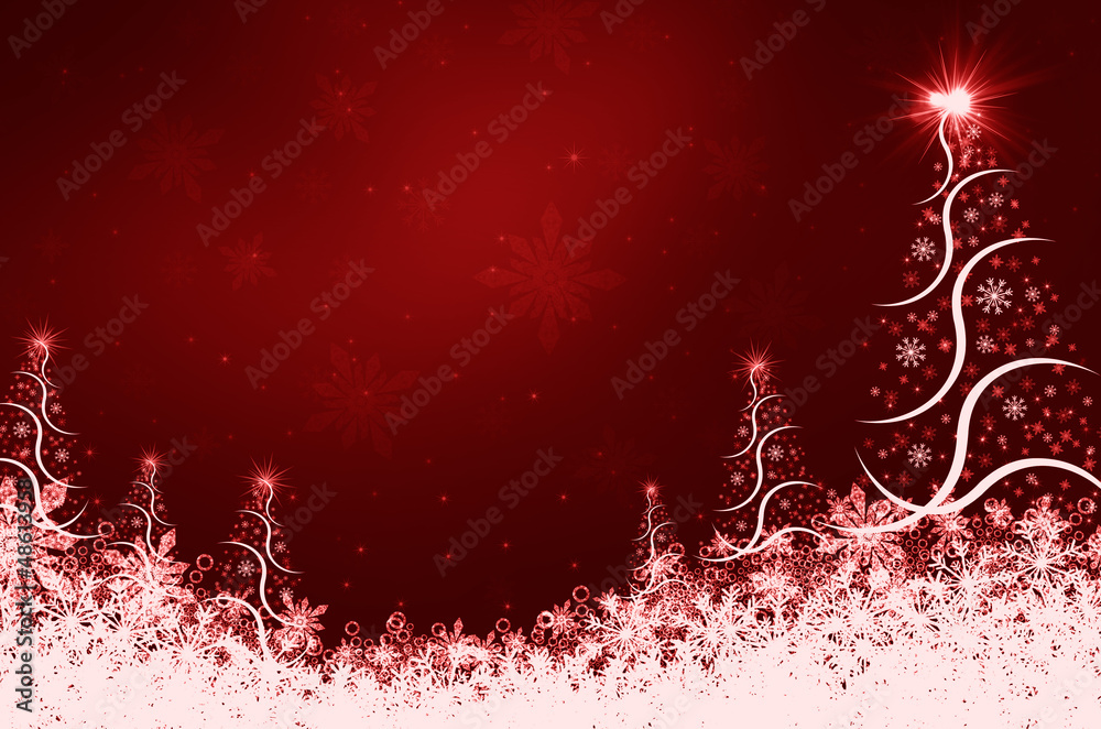 red abstract background with christmas tree red abstract background with christmas tree