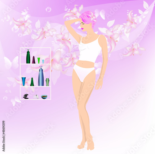 Hygiene female body.Spa concept.Skincare and female  cosmetology