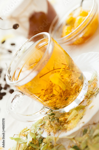 golden tea with lime-blossom