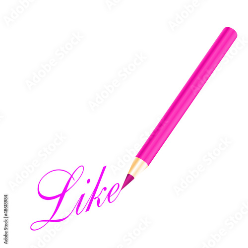 Pink pencil and like letter