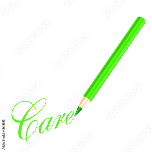 Green pencil and care letter
