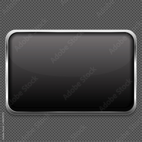 Blank frame on metal background