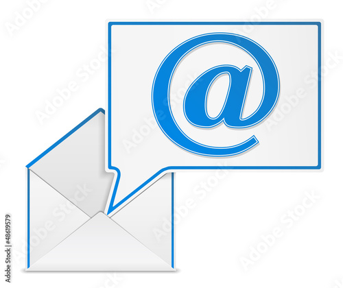Speech bubble with email symbol in the envelope
