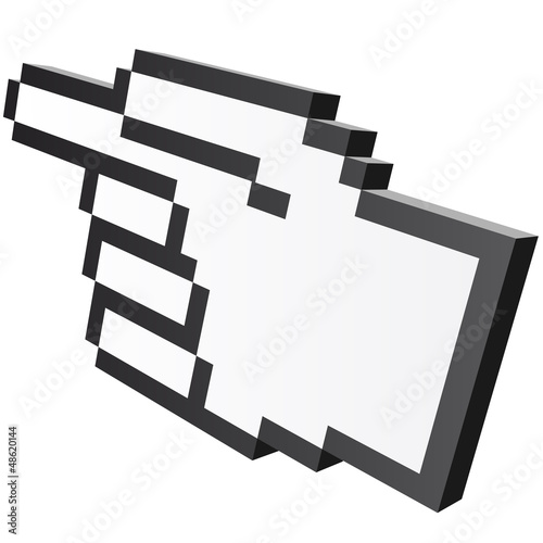 3D Pixelgrafik Hand - Zeigefinger