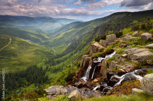 Pancavsky waterfall in Krkonose mountain - Czech republic photo