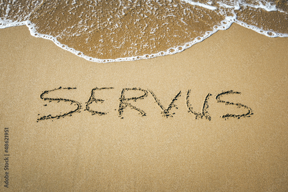 Fototapeta premium Word in the sand