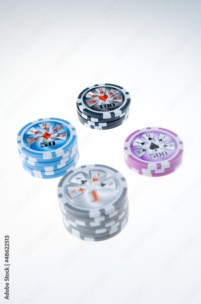 Verschiedene Jetons Stapel - Pokerchips
