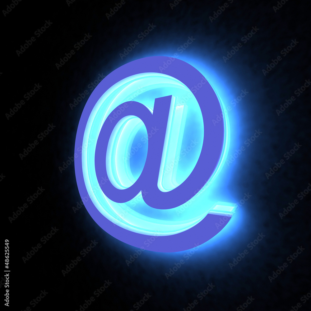 3D abstract E-mail symbol in the neon light 3D abstract E-mail symbol in the neon light