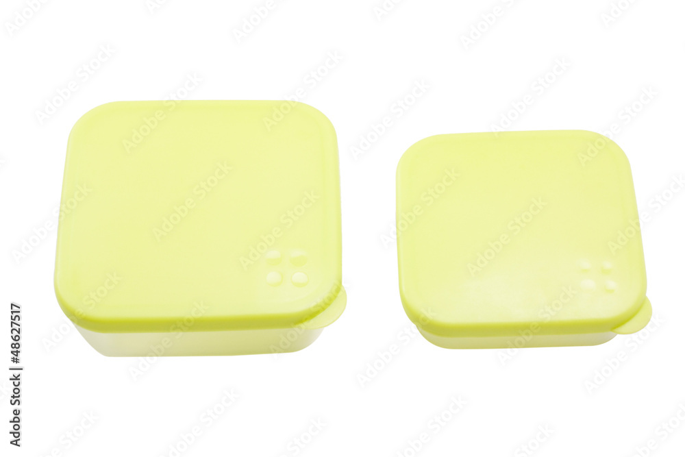 Close-up of two plastic containers Close-up of two plastic containers
