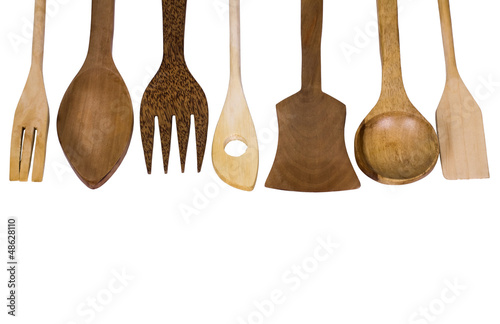 Close-up of wooden kitchen utensils