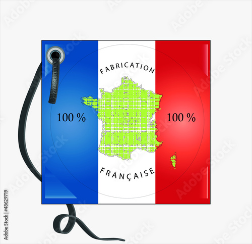 Cocarde, carte de France - Fabrication Française, 100%
