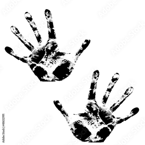Hand print, skin texture pattern, vector illustration.