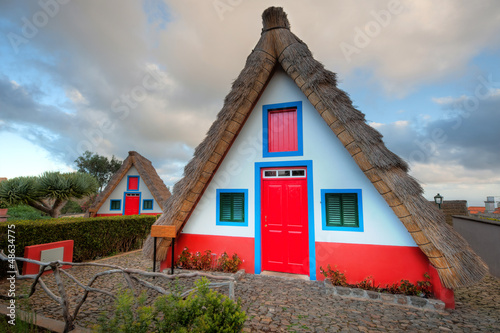 Typical old houses on Madeira island, Portugal