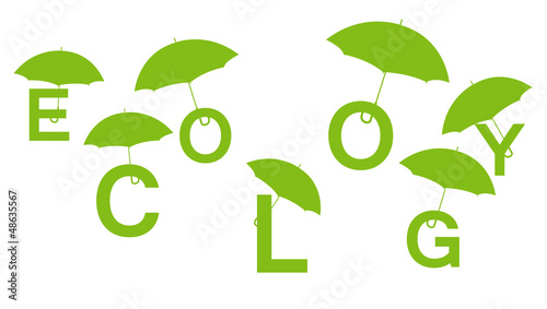 Ecology green concept made of letters