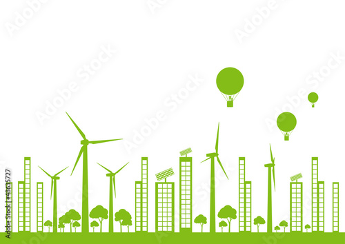 Green ecology city landscape vector background