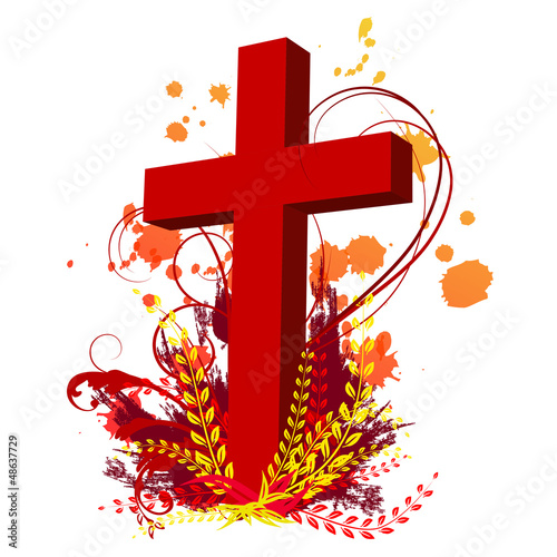Floral Kreuz Kleckse