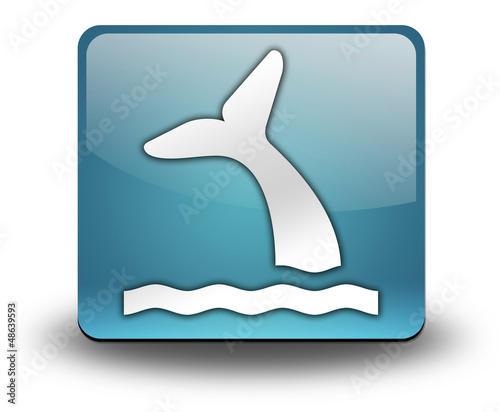 Light Blue 3D Effect Icon "Whale"