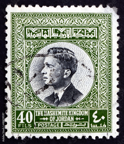Postage stamp Jordan 1959 Hussein, King of Jordan photo