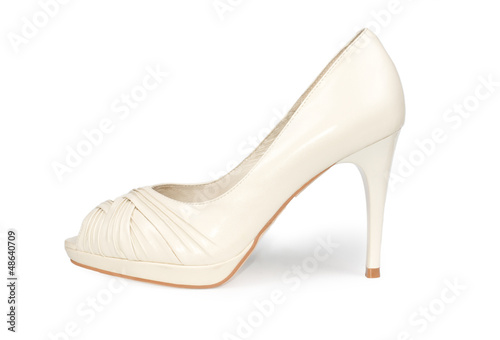 Elegant ladies white stiletto shoe