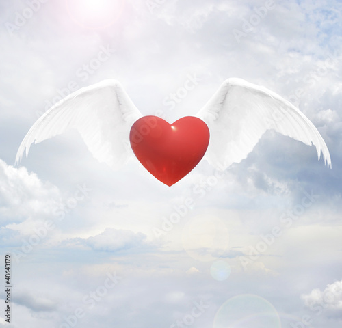 Heart with angel wings